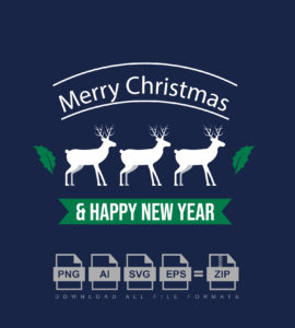 Merry Christmas And Happy New Year Vector