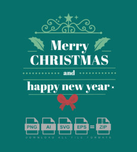 Merry Christmas And Happy New Year Vector Design