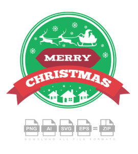 Merry Christmas Badge Vector