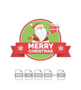 Merry Christmas Gift Santa Box Vector