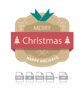 Merry Christmas Happy Holiday Vector