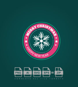 Merry Christmas Happy New Year Logo Vector