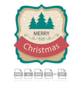Merry Christmas Stylish Badge Vector
