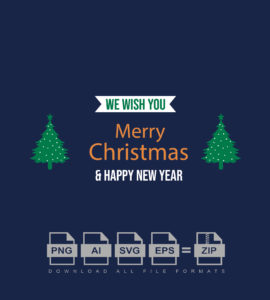 Merry Christmas Stylish Logo Vector