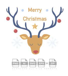 Merry Christmas With Animal Logo Vector