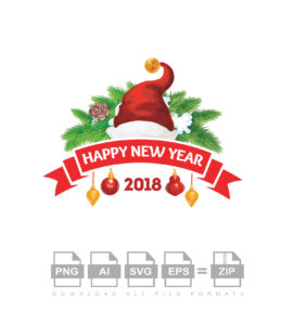 New Year 2018 Vector