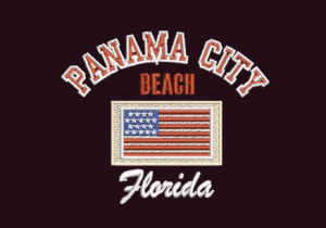 PANAMA FLAG PATCH EMBROIDERY DESIGN  PANAMA CITY BEACH EMBROIDERY DESIGN  USA FLORIDA EMBROIDERY DESIGN  MACHINE EMBROIDERY FILE