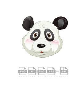 Premium Head Cartoon Panda Vector