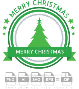 Vector Green Christmas Label
