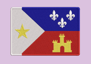 ACADIANA FLAG 2 EMBROIDERY DESIGN  RECT FLAG EMBROIDERY DESIGN  FRENCH STATE EMBROIDERY DESIGN  MACHINE EMBROIDERY FILE