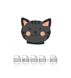 Black Cat Face Vector