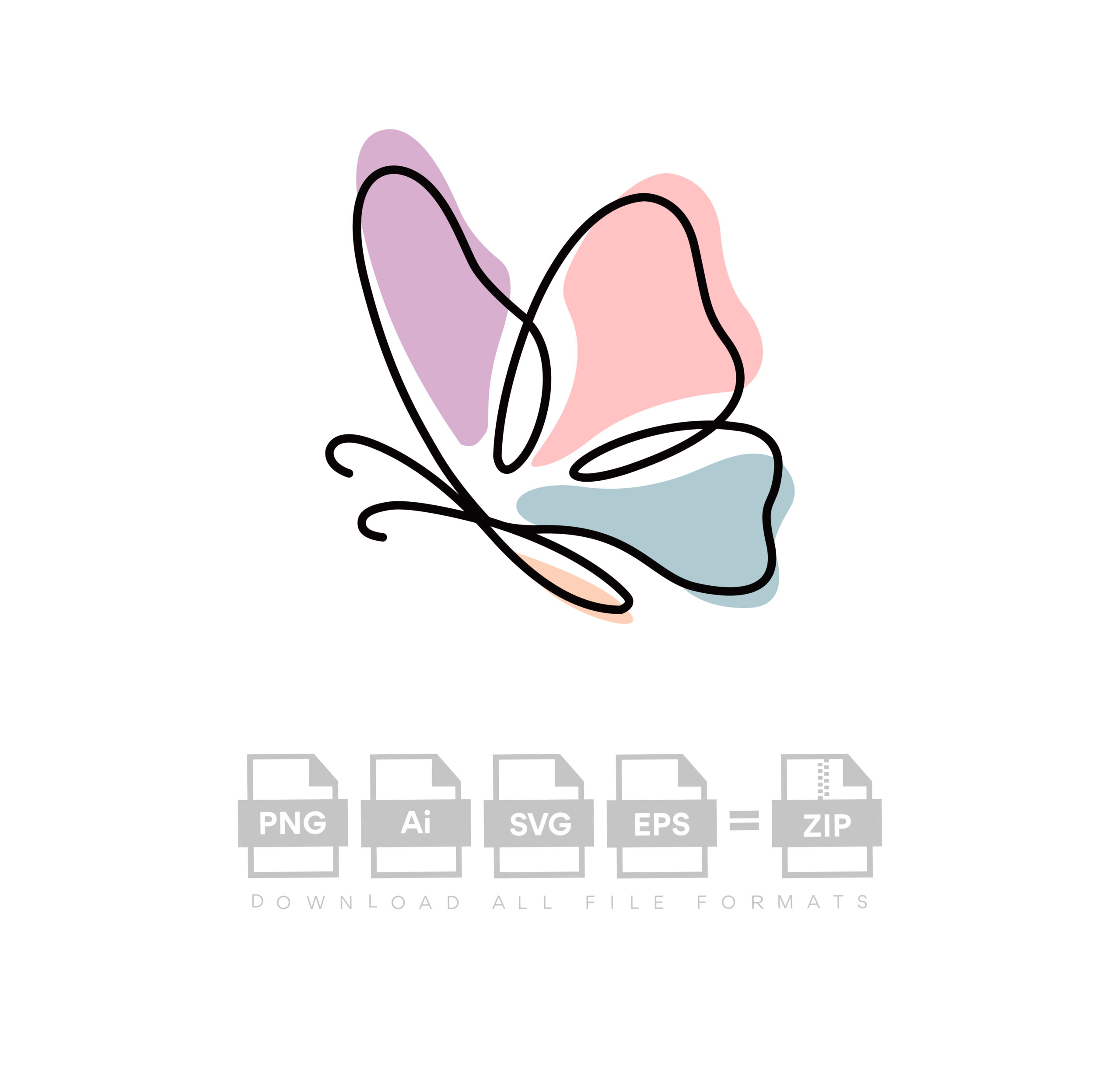 Butterfly Line Vector