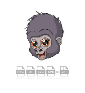 Cartoon Funny Gorilla Vector