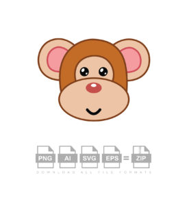 Cartoon Monkey Face Vector