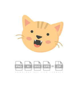 Cat Face Emoji Vector