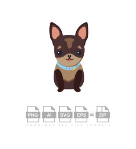 Chihuahua Puppy With Collar Vector
