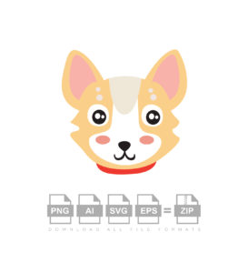 Corgi Dog Head Vector
