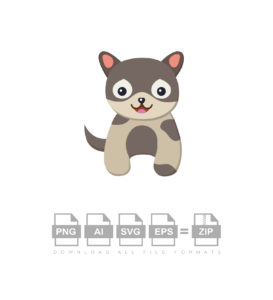 Cute Cartoon Dog Vector