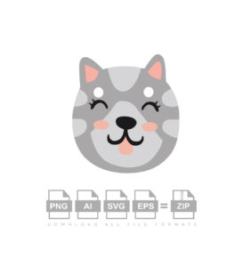 Cute Cat Head Vector