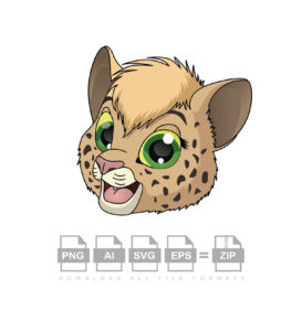 Cute Cheetah Cartoon Style Vector
