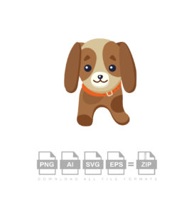 Cute Dog Brown Vector