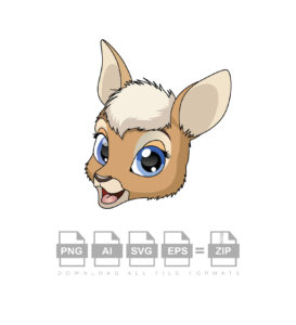 Cute Female Kangaroo Face Vector