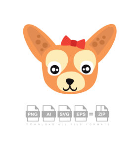 Cute Little Dog Face Vector