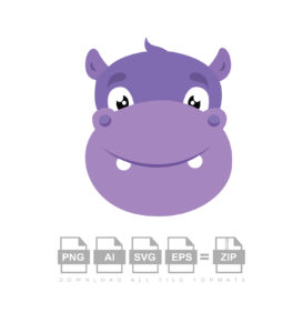 Cute Rhinoceros Face Vector