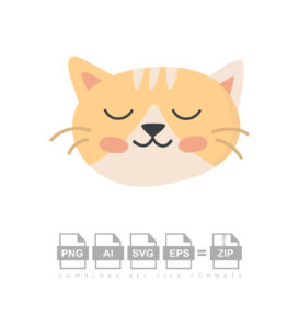 Cute Smiling Orange Cat Vector