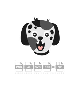 Cute Spotted Head Puppy Funny Vector