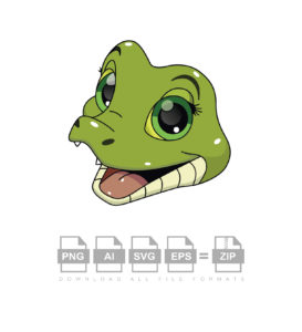 Cute Sweet Kawaii Big Eye Baby Wild Animal Cartoon Vector