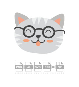 Doctor Cat Face Vector