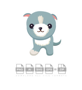 Dog With Short Ears Poster Vector