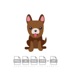 Dog With Tongue Puppy Poster Vector