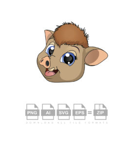 Funny Boar Nature Cartoon Vector