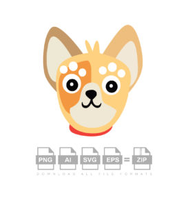 Funny Dog Vector Emoji In Orange Color