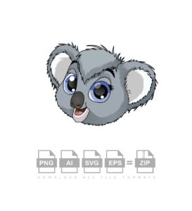 Funny Little Koala Face Vector