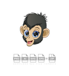 Funny Monkey Face Vector