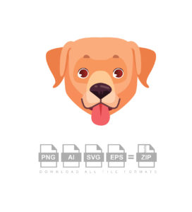 Happy Dog Face Vector