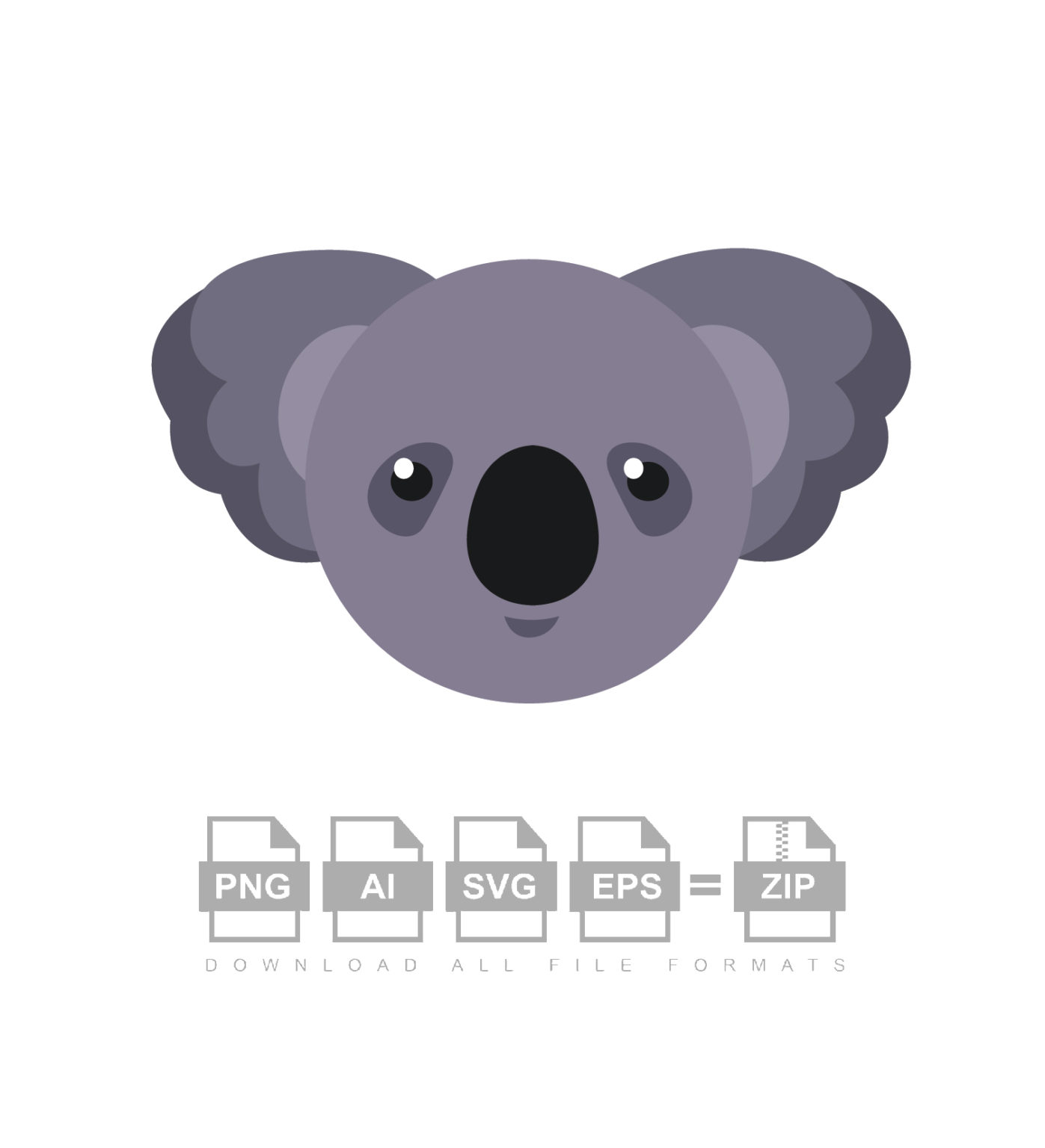 Koala Emoji Vector - Design Shop by AquaDigitizing