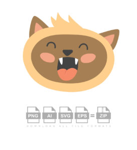 Lovely Expression Cat Face Vector