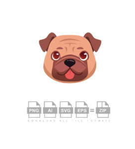 Pitbull Dog Face Vector