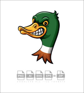 Angry Duck Head Mascot Design Vector