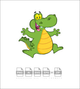 Cute Baby Crocodile Vector