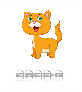 Cute Cat Cartoon Vector