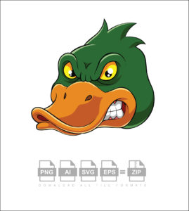 Duck Mascot Face Vector