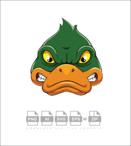 Duck Mascot Face Vector Design