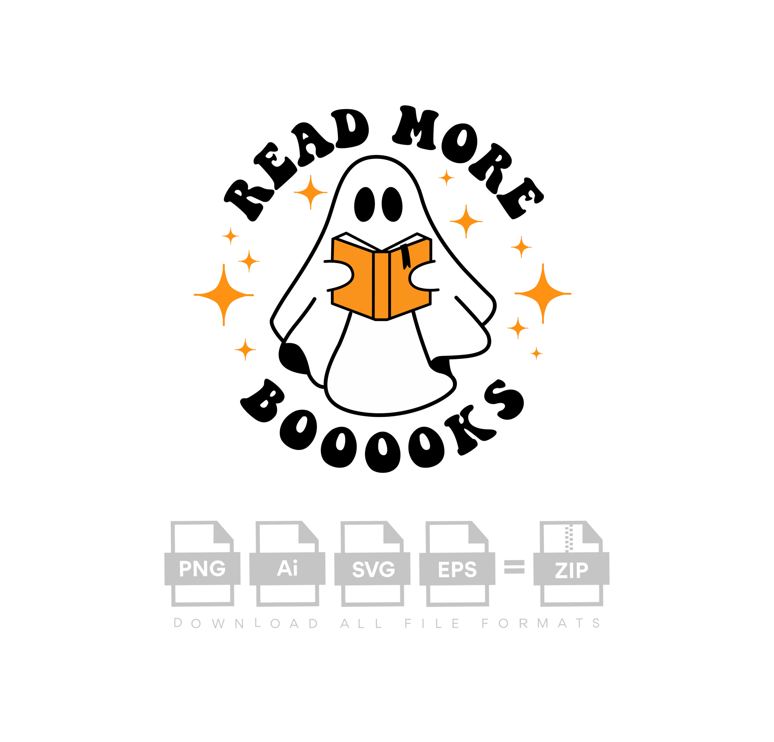 Ghost Read More Booooks Halloween Vector