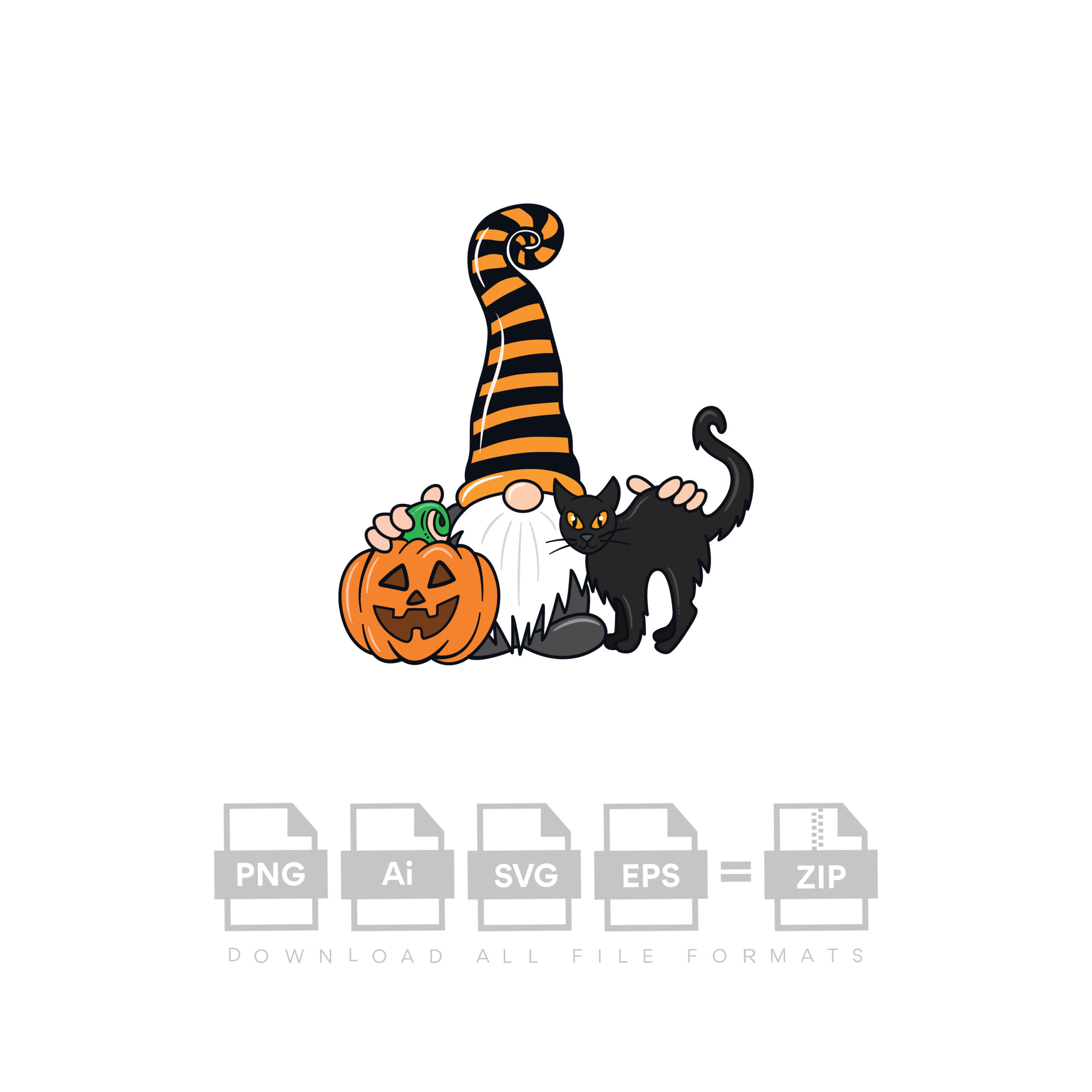 Halloween Gnome Vector Cut Vector Pumpkin Halloween Vector Cut File Cricut Vector