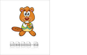Hand Drawn Happy Beaver Vector